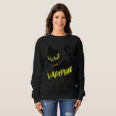 Sweatshirt Black Cat Halloween Vampurr I Fun Vampire Cat Cost (Devant entier)