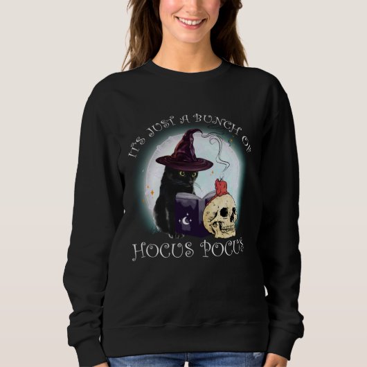 Sweatshirt Black Cat Moon Funny Halloween Costume Bunch of Ho (Devant)
