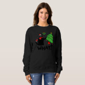 Sweatshirt Black Cat Pushing Christmas Tree Over Cat What (Devant entier)