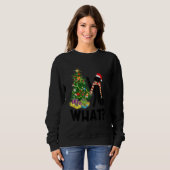 Sweatshirt Black Cat Pushing Christmas Tree Over Cat What 1 (Devant entier)