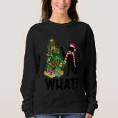 Sweatshirt Black Cat Pushing Christmas Tree Over Cat What 1 (Devant)