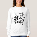 Sweatshirt Black Cat Society Funny Halloween mignonne<br><div class="desc">Un drôle de design typographique pour Halloween,  avec deux chats noirs. Le texte dit : "Société du chat noir".</div>
