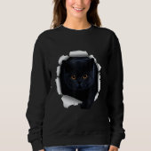Sweatshirt Black Cat Torn Cloth (Devant)