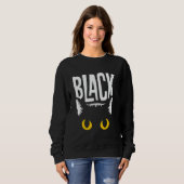 Sweatshirt Black Cat Yellow Eyes (Devant entier)