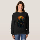 Sweatshirt Black Cats Scary Moon  Halloween Horror (Devant entier)