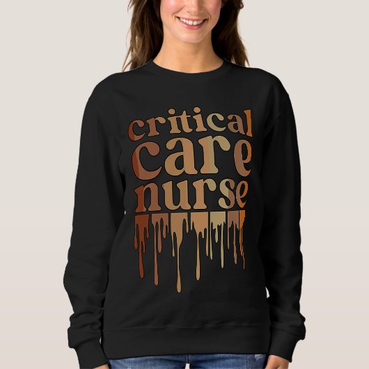 Sweatshirt Black Critical Care Nurse African American (Devant)