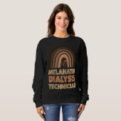 Sweatshirt Black Dialysis Technician Melanated Woman Black Hi (Devant entier)