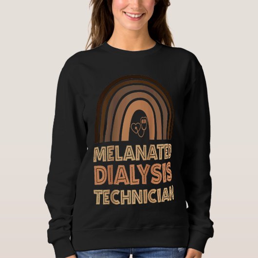 Sweatshirt Black Dialysis Technician Melanated Woman Black Hi (Devant)