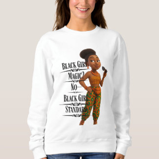 Sweatshirt Black Girl Standard,Afro Modern,Pixarstyle 3d