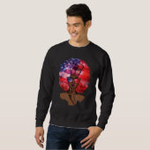Sweatshirt Black Girl Us Drapeau Melanin Afro Hair Afro Ameri (Devant entier)