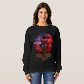Sweatshirt Black Girl US Flag Melanin Afro Hair African Ameri (Devant entier)