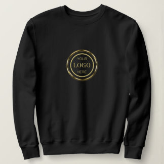 Sweatshirt Black & gold design, Logo or Photo in gold circle,