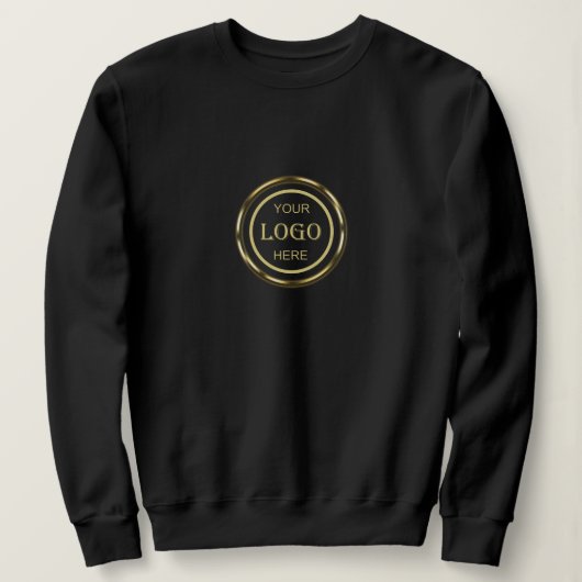Sweatshirt Black & gold design, Logo or Photo in gold circle, (Design devant)