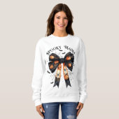 Sweatshirt Black Halloween Éffrayant Mama Bow Coquette (Devant entier)