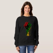 Sweatshirt Black Histoire Mois Poing Femmes Hommes Enfants (Devant entier)
