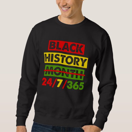 Sweatshirt Black History 24 7 365 Africa Map BHM Pride Afro W (Devant)