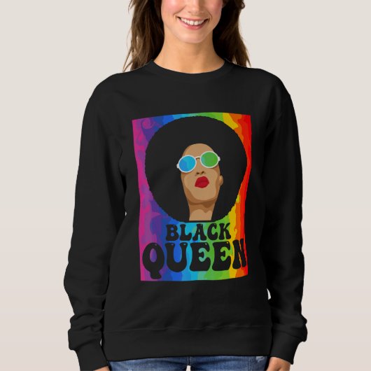 Sweatshirt Black History Mois Black Queen Black Pride Afro W (Devant)
