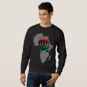 Sweatshirt Black History Month BHM Afro Pride Hand Fist Black (Devant entier)