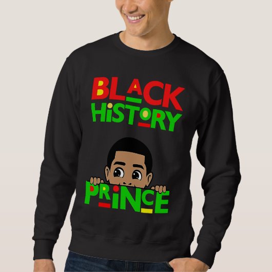 Sweatshirt Black History Prince Melanin Boy Son Bruh Brown Sk (Devant)