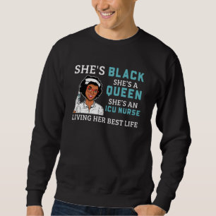Sweatshirt Black Icu Nurse Fier Afro Queen Femmes
