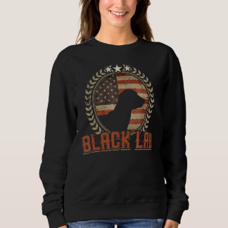 Sweatshirt Black Lab American Flag Usa Patriotique Labrador D