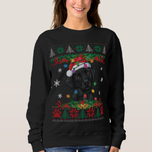 Sweatshirt Black Lab Christmas Père Noël Amoureux des chiens 