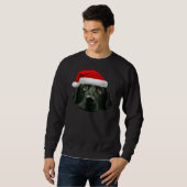 Sweatshirt Black Lab Cute Santa Hat Image Noël (Devant entier)