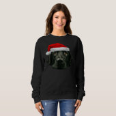 Sweatshirt Black Lab Cute Santa Hat Image Noël (Devant entier)