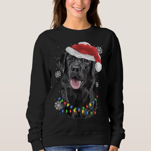 Sweatshirt Black Lab Labrador Christmas Tree Light Pyjama Chi (Devant)