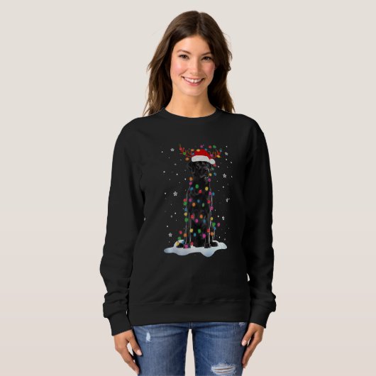 Sweatshirt Black Lab Labrador Christmas Tree Light Pyjama Chi (Devant entier)