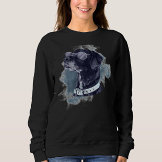 Sweatshirt Black Lab Labrador Retriever Chien avec lunettes C