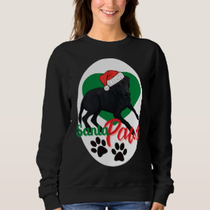 Sweatshirt Black Lab Père Noël Paws Christmas Chien