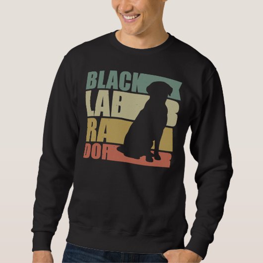 Sweatshirt Black Lab Retro Labrador Retriever Chien (Devant)