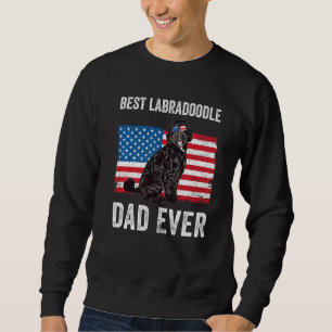 Sweatshirt Black Labradoodle Papa American Flag Dog Propriéta