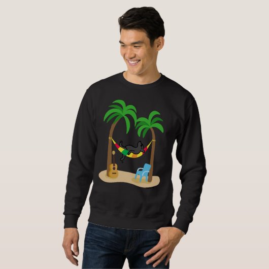 Sweatshirt Black Labrador Dormir Dans Le Hamac (Devant entier)