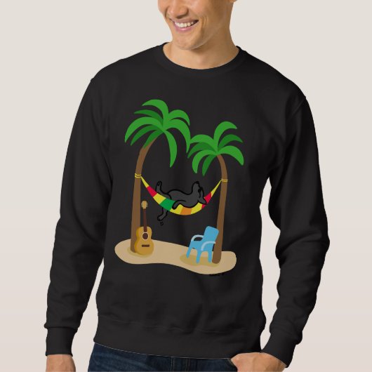 Sweatshirt Black Labrador Dormir Dans Le Hamac (Devant)