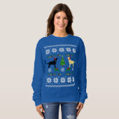Sweatshirt Black Labrador et Yellow Labrador Christmas Père N (Devant entier)