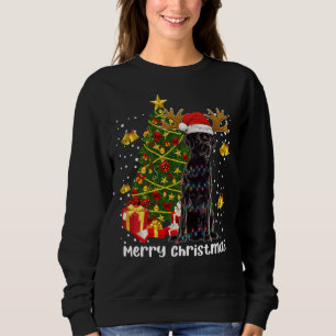 Sweatshirt Black Labrador Retriers Père Noël Christmas Tree L