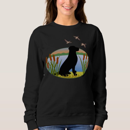 Sweatshirt Black Labrador Retriever Chasse Chien Sunset (Devant)