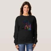 Sweatshirt Black Labrador Synthwave 80s Retrowave Aesthetic   (Devant entier)