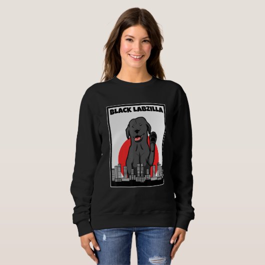 Sweatshirt Black Labzilla Lab Labrador Retriever Dogs tendanc (Devant entier)