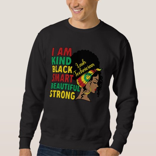 Sweatshirt Black Lash Technician African American Lash Tech (Devant)
