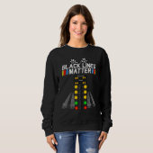 Sweatshirt Black Lines Matter Drag Racing Light Tree Père (Devant entier)