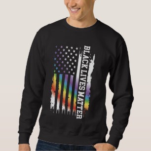 Sweatshirt Black Lives Matt États-Unis Arc en ciel avec drape
