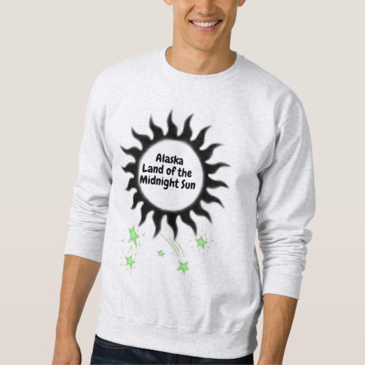Sweatshirt Black Midnight Sun de l'Alaska Design (Devant)