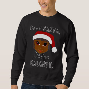 Sweatshirt Black Mme Claus Père Noël Définir Naughty Black Fa