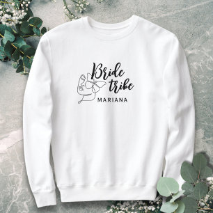 Sweatshirt Black Modern Bride Tribe Script Art minimaliste