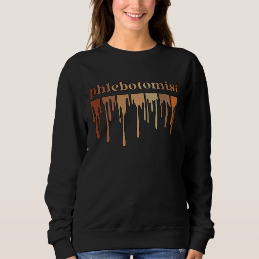 Sweatshirt Black Phlebotomist African American Phlebotomy (Devant)