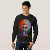 Sweatshirt Black Queen Afro Melanin Art (Devant entier)