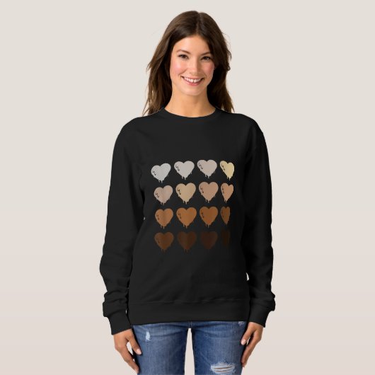 Sweatshirt Black Queen Afro Melanin Shades Love African Ameri (Devant entier)